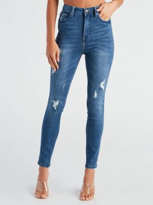 Taylor High Rise Distressed Skinny Jeans By Windsor Denim