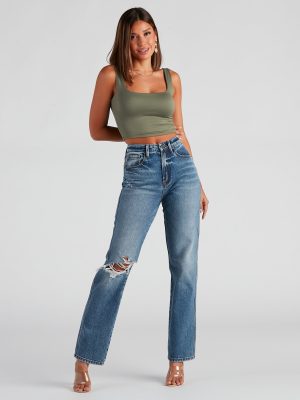 Jay High-Rise Straight Denim Jeans