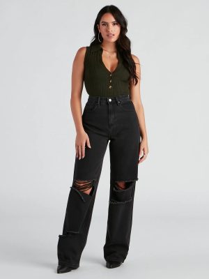 Effortless Edge Wide-Leg Denim Jeans