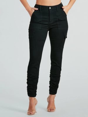 Effortless Vibe High-Rise Cargo Skinny Denim Jeans