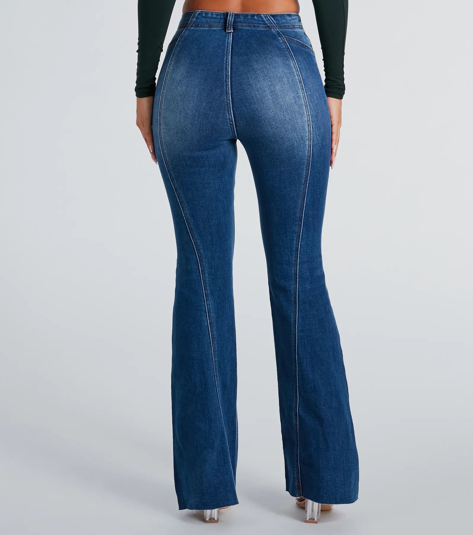 All Buttoned Up High-Rise Flare Denim Jeans - Image 3