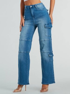 Cool Captured High Rise Cargo Denim Jeans