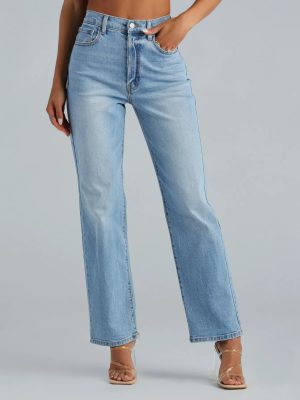 Classic High-Rise Straight-Leg Boyfriend Jeans