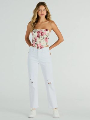 Fresh Vibe High-Rise Destructed Straight-Leg Jeans by Windsor Denim