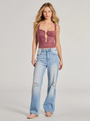 Effortlessly Casual High-Rise Distressed Dad Jeans