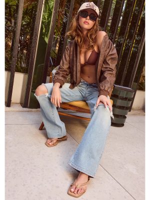 Chill Vibes Only Baggy Destructed Denim Jeans