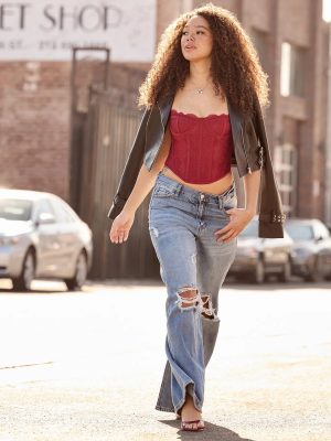 Edgy Allure Wide-Leg Distressed Denim Jeans