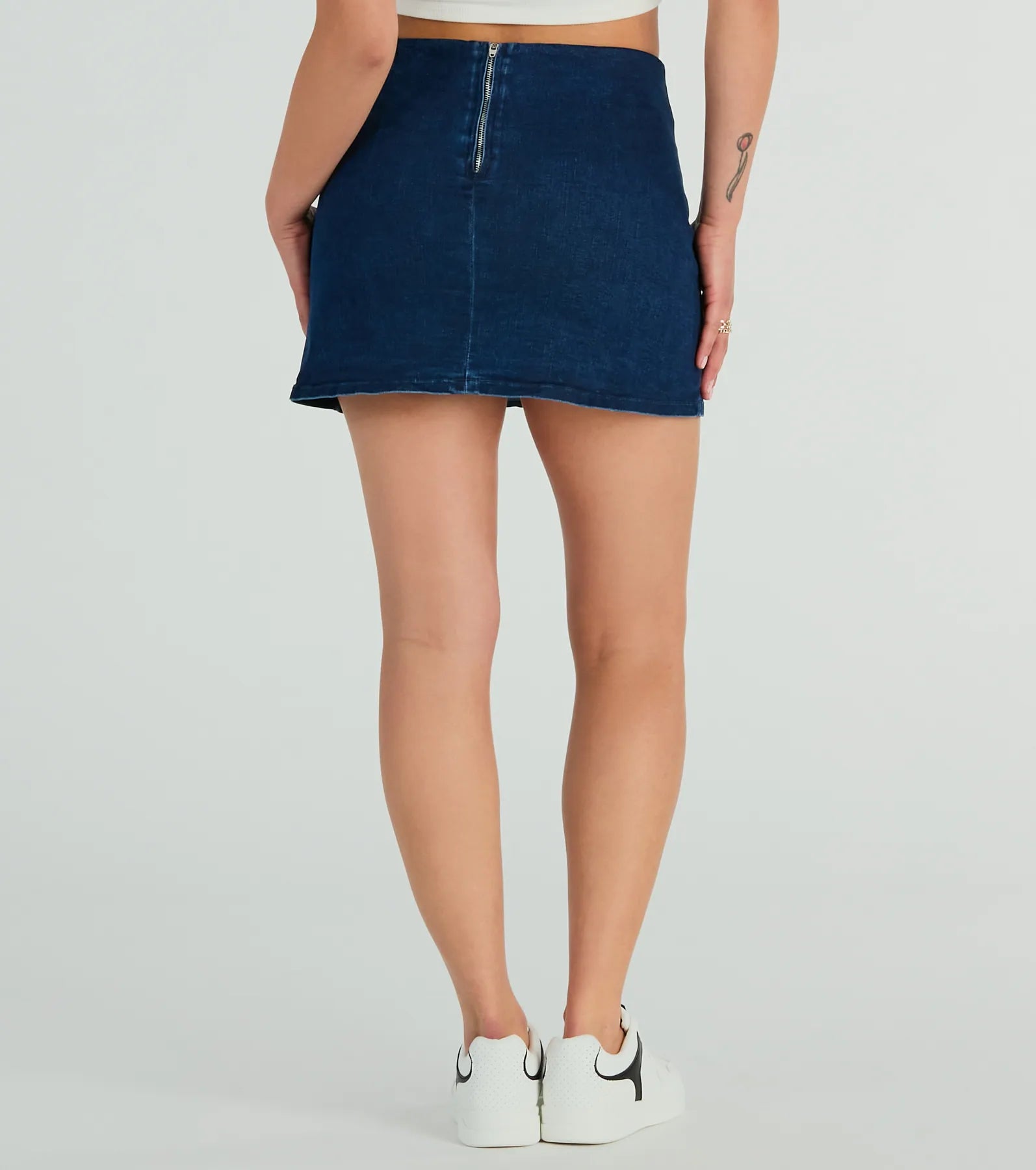 Trendy Girl High-Rise Slit Denim Skort - Image 11