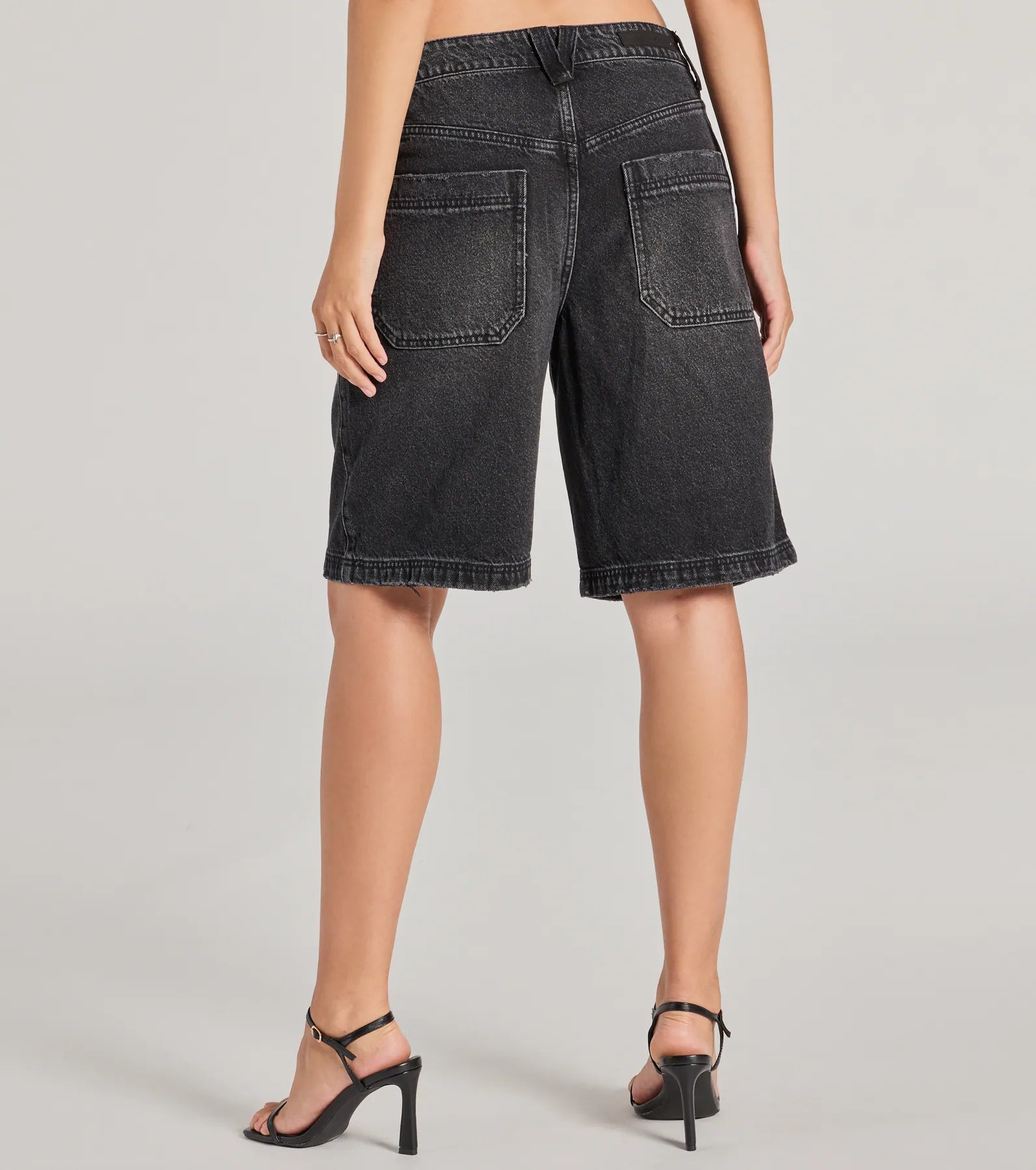 Born To Be Trendy Mid-Rise Denim Jorts - Image 2