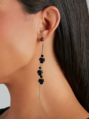 Vivid Romance Rose Linear Earrings