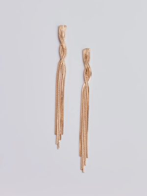 Dazzling Glam Twisted Fringe Earrings