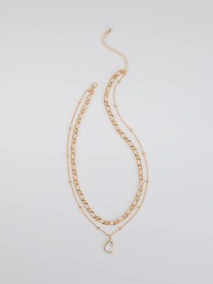 Glam Team Layered Rhinestone Charm Necklace