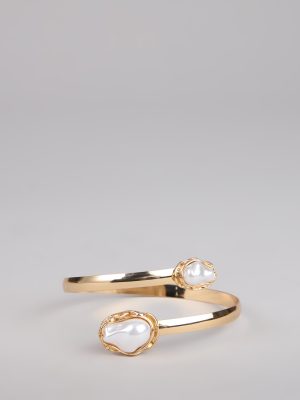 Luxe Aura Faux Pearl Arm Cuff