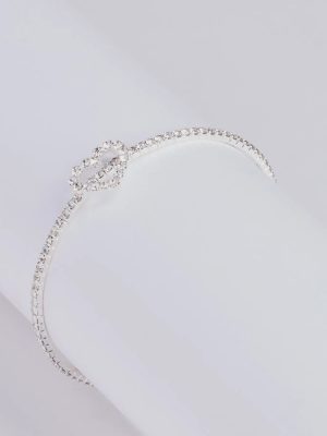 With Love Rhinestone Memory Wire Heart Bracelet