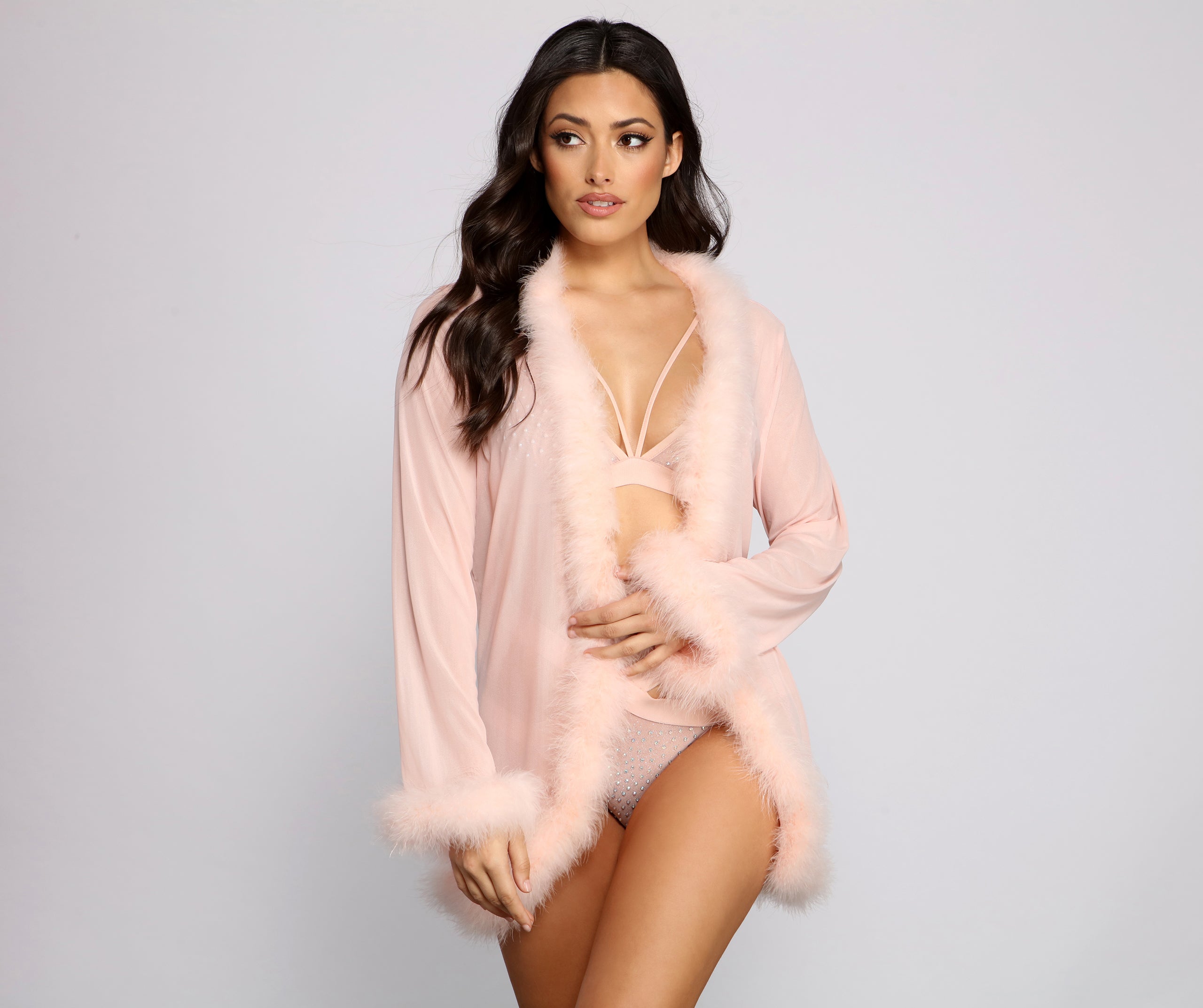 Forever Love Marabou Trim Robe - Image 4