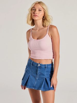Get The Look Scoop Neck Bow Crop Tank Top