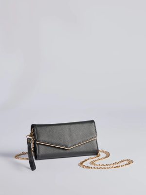 Classically Chic Faux Leather Envelope Wristlet