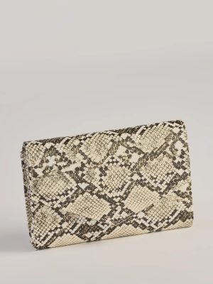 Wildly Fab Faux Snake Print Wristlet