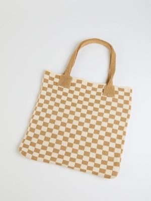 Style in Check Straw Tote Bag