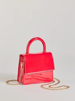 Trendy Moment Faux Patent Leather Top Handle Mini Purse