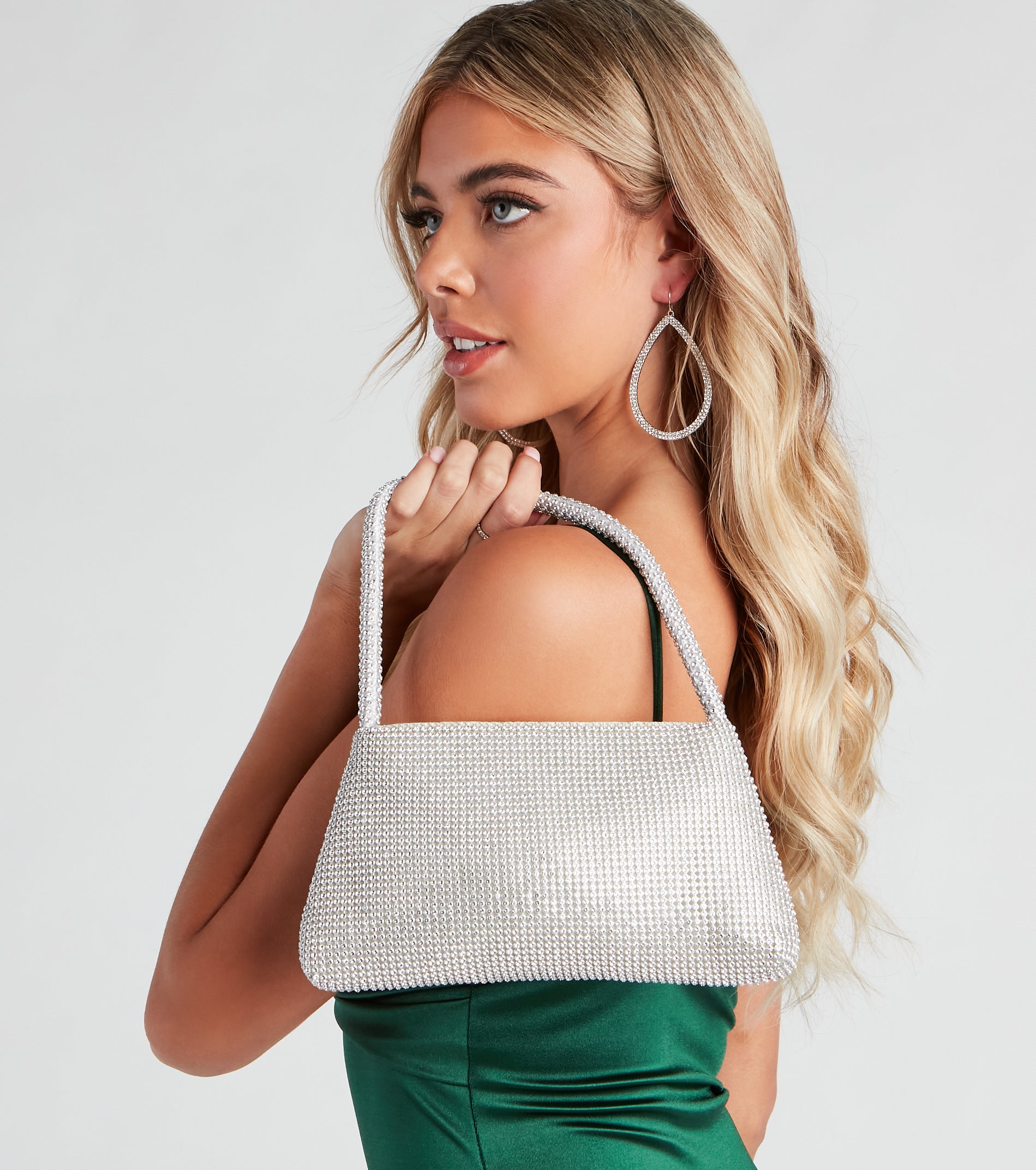 Sparkle Rhinestone Mesh Shoulder Bag - Image 5