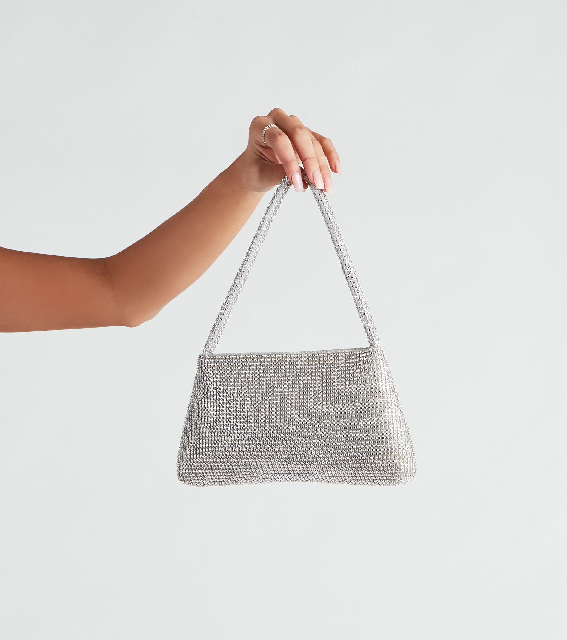 Sparkle Rhinestone Mesh Shoulder Bag - Image 6