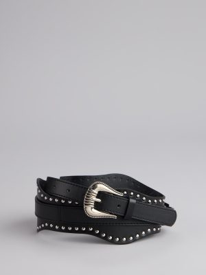 Wild Edge Studded Faux Leather Belt