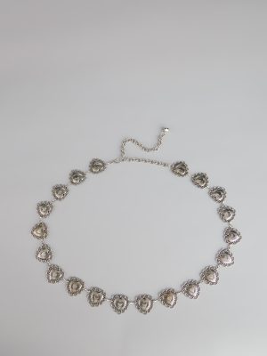 Edgy Charm Heart Chain Belt