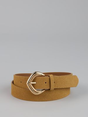 Buckle Up Etched Faux Leather Belt
