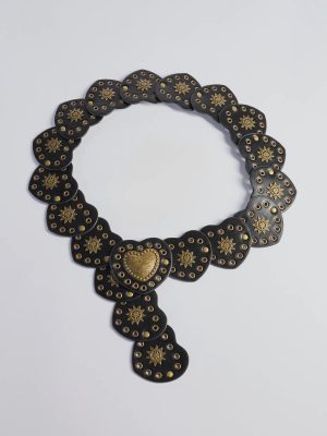 Western Love Heart Medallion Faux Leather Belt