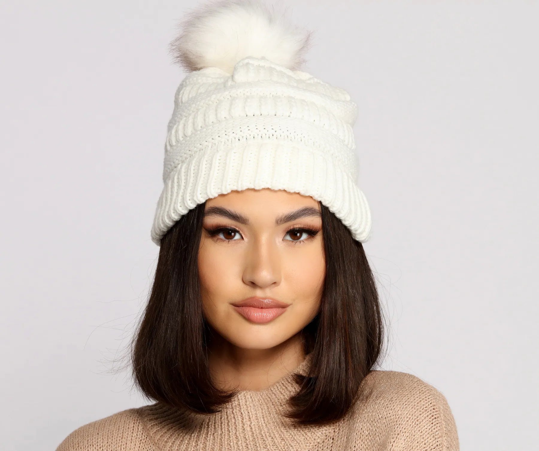 Chunky Knit Pom Beanie - Image 4