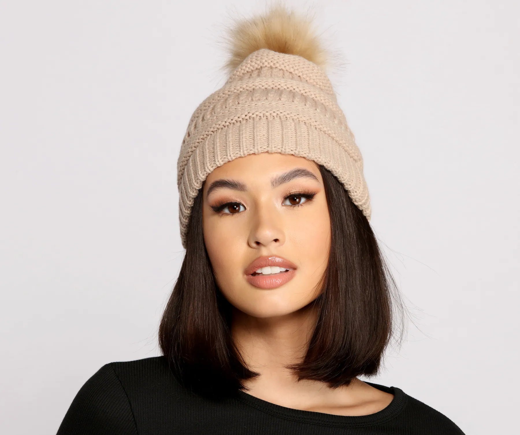 Chunky Knit Pom Beanie - Image 3