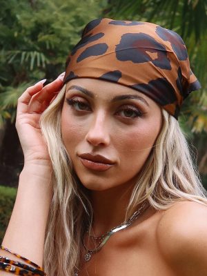 Fierce Diva Leopard Print Satin Scarf