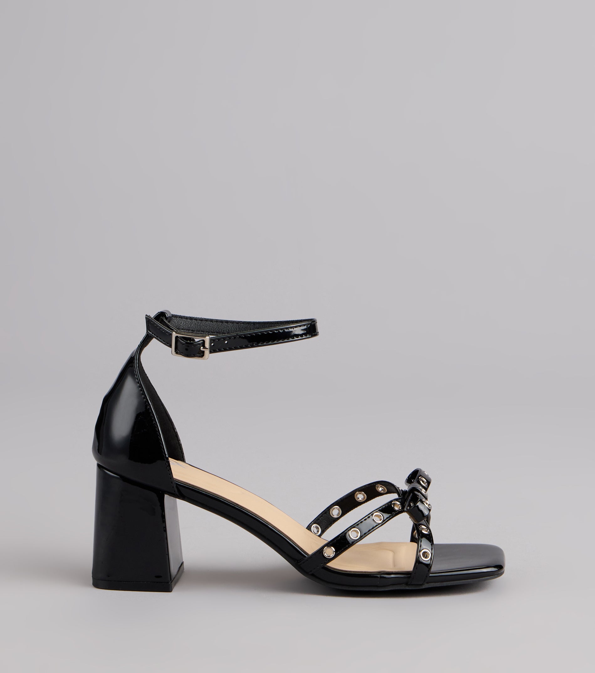 City Lights Bow Grommet Block Heels - Image 2