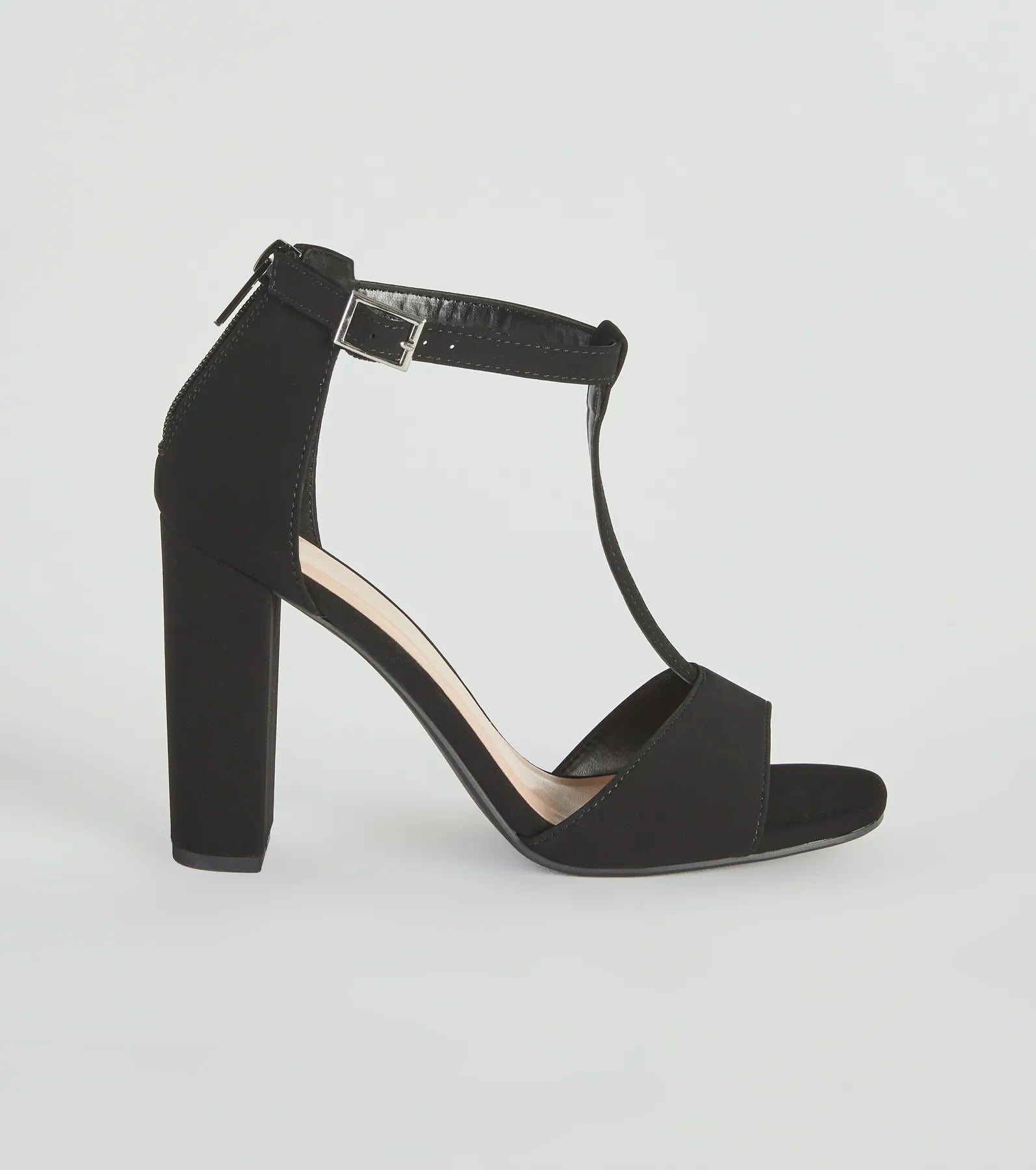 Perfect To A T-Strap Nubuck Block Heels - Image 2