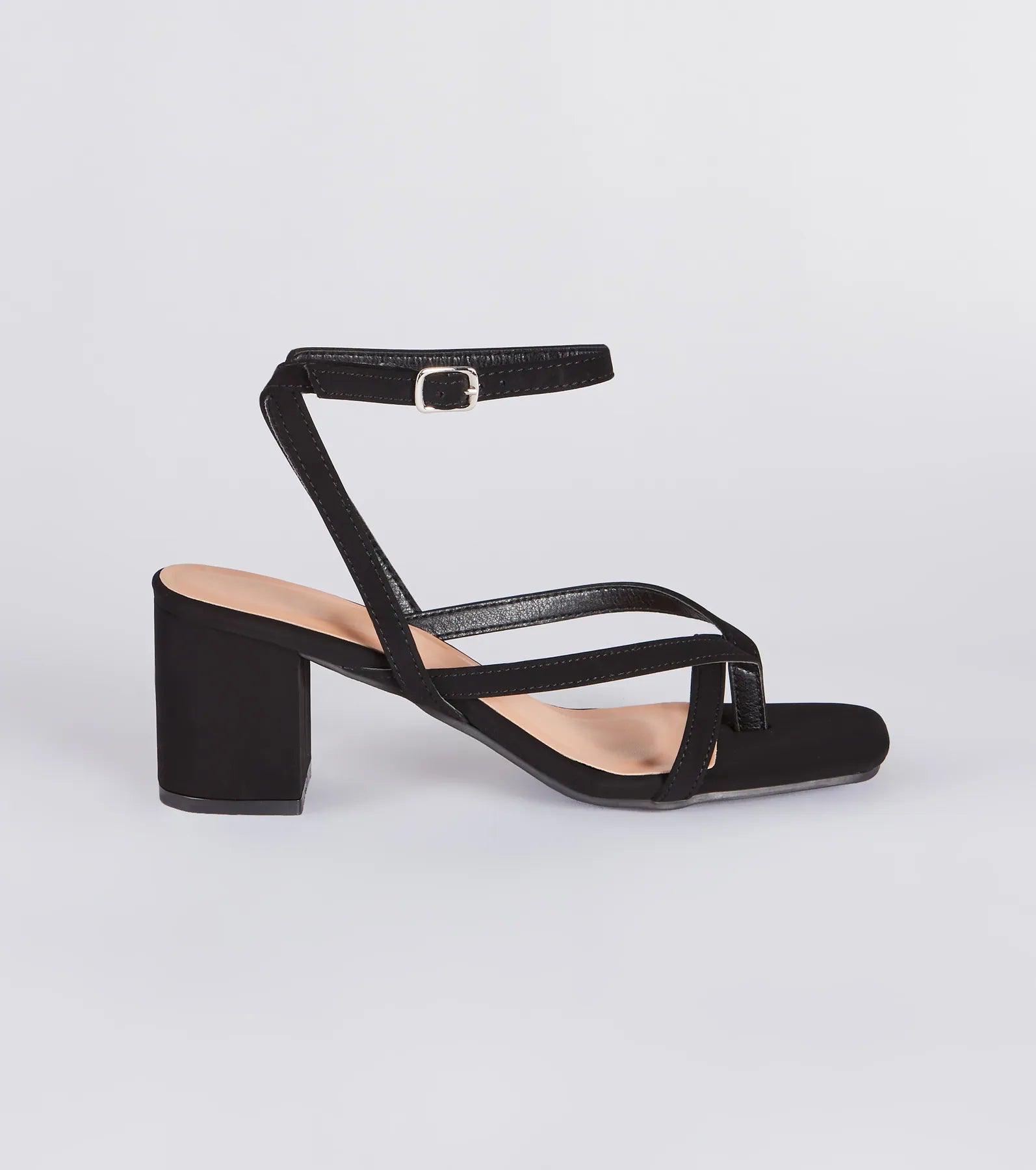 Stepping Out Nubuck Strappy Block Heels - Image 2