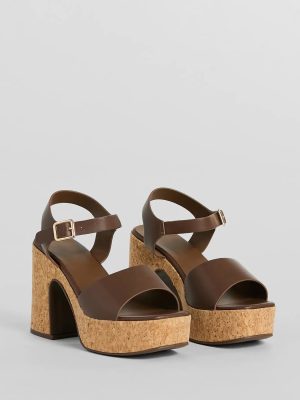 Up A Notch Cork Platform Block Heels