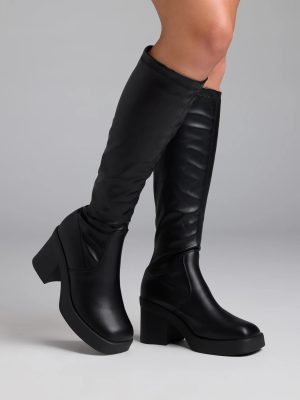 Step Out Platform Block Heel Boots