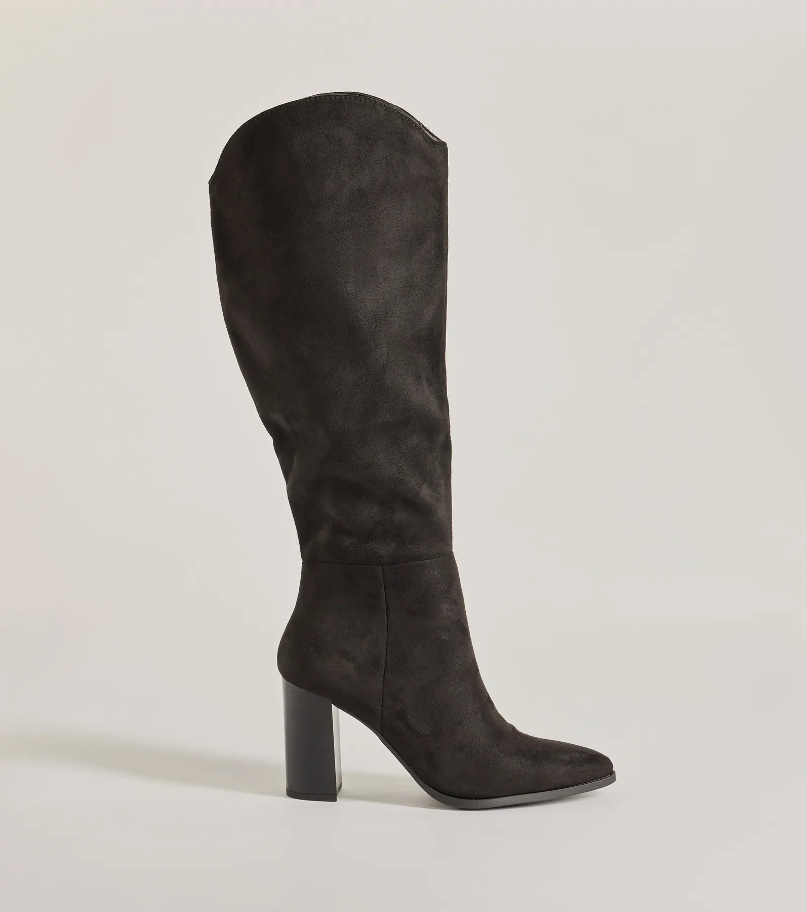Chic Statement Faux Suede Knee-High Boots - Image 2