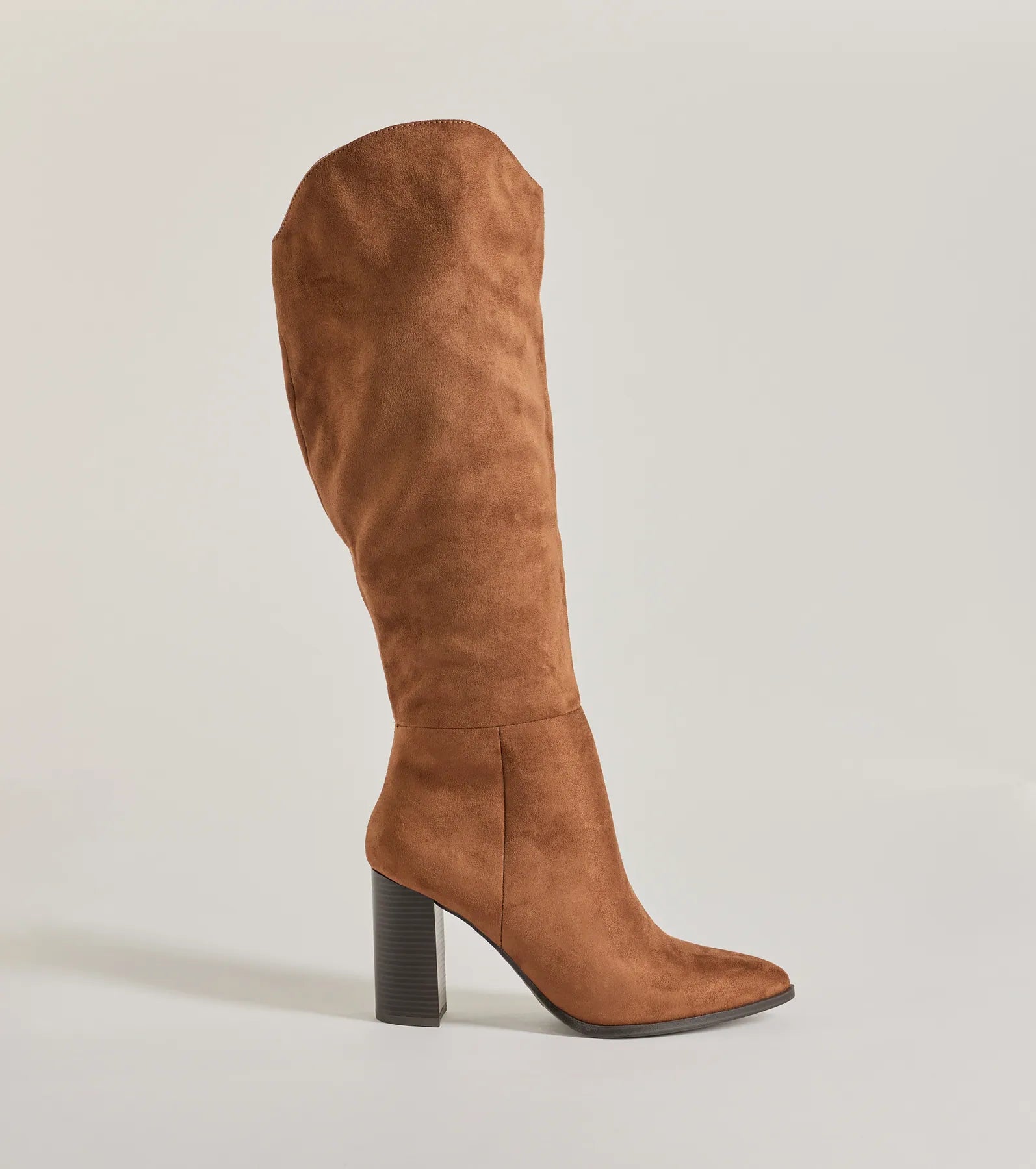 Chic Statement Faux Suede Knee-High Boots - Image 10
