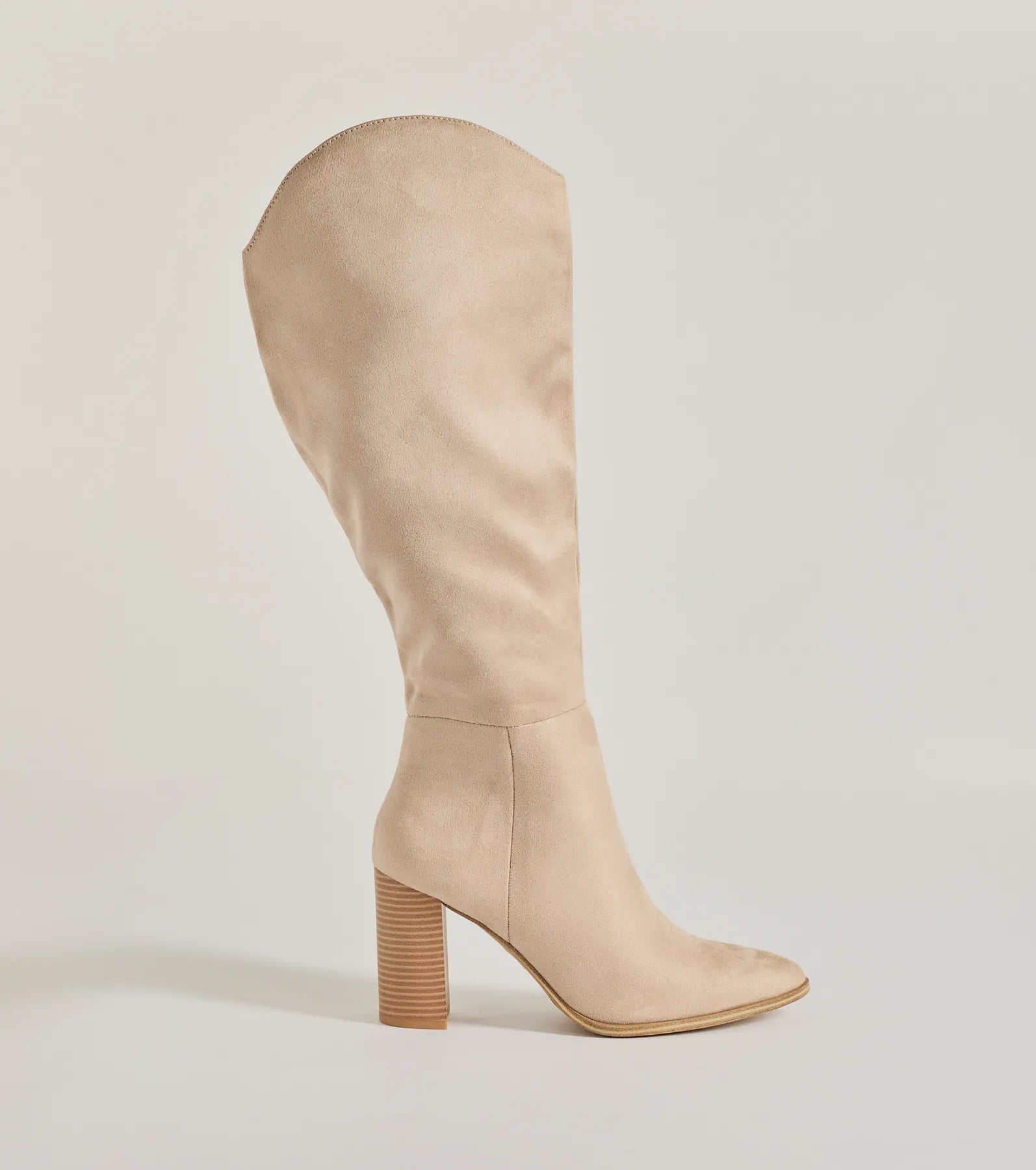 Chic Statement Faux Suede Knee-High Boots - Image 6