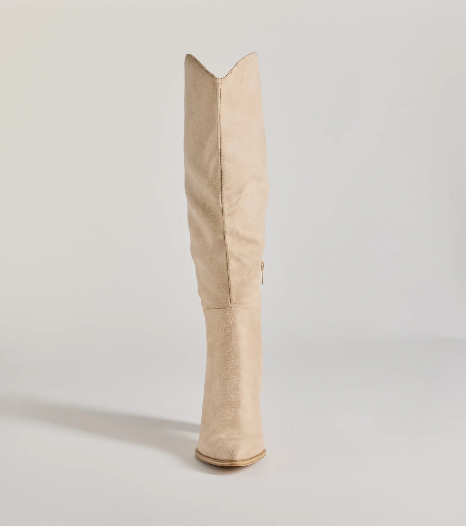 Chic Statement Faux Suede Knee-High Boots - Image 7