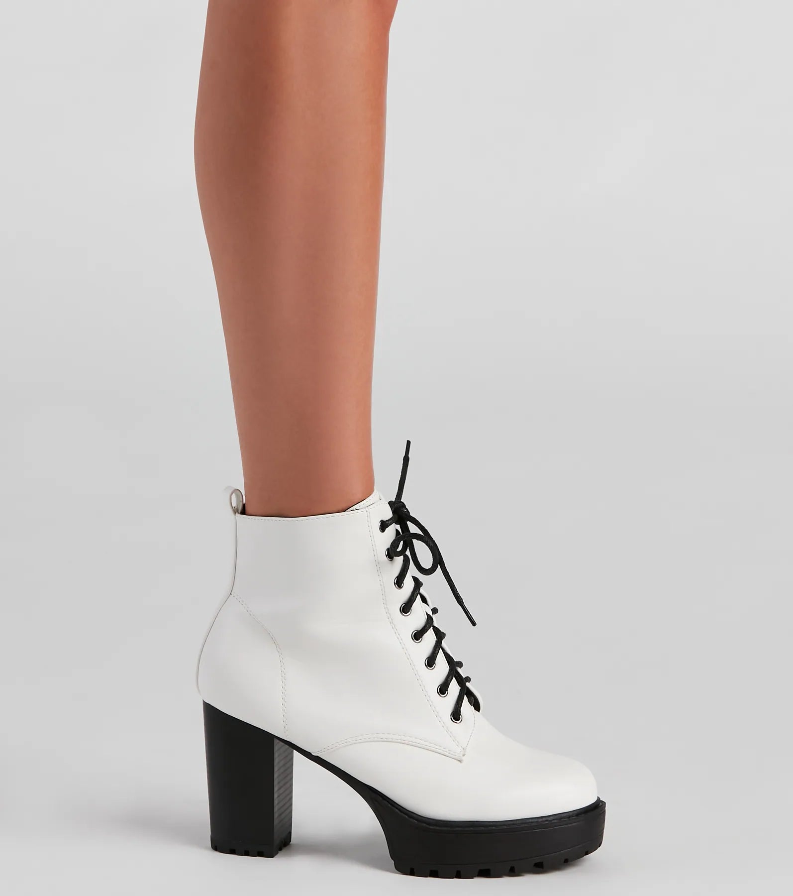 Edgy Babe Platform Lace-Up Booties - Image 3