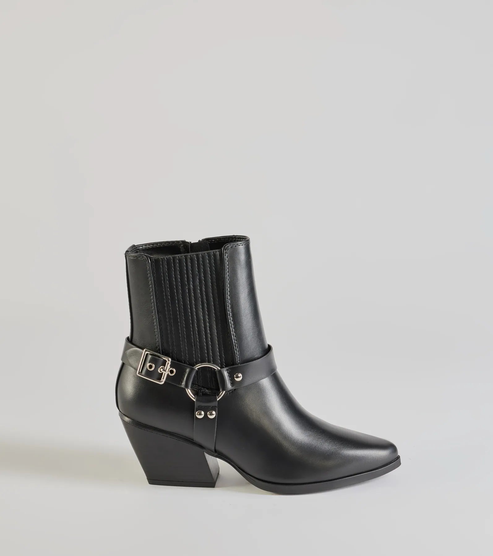 Sleek Strut Moto Western Ankle Booties - Image 2