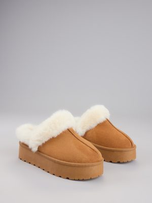 Cozy Girl Platform Faux Fur Slippers
