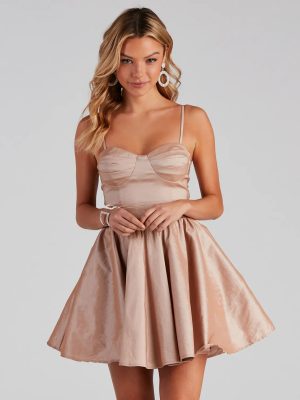 Zaida Formal Taffeta Skater Dress