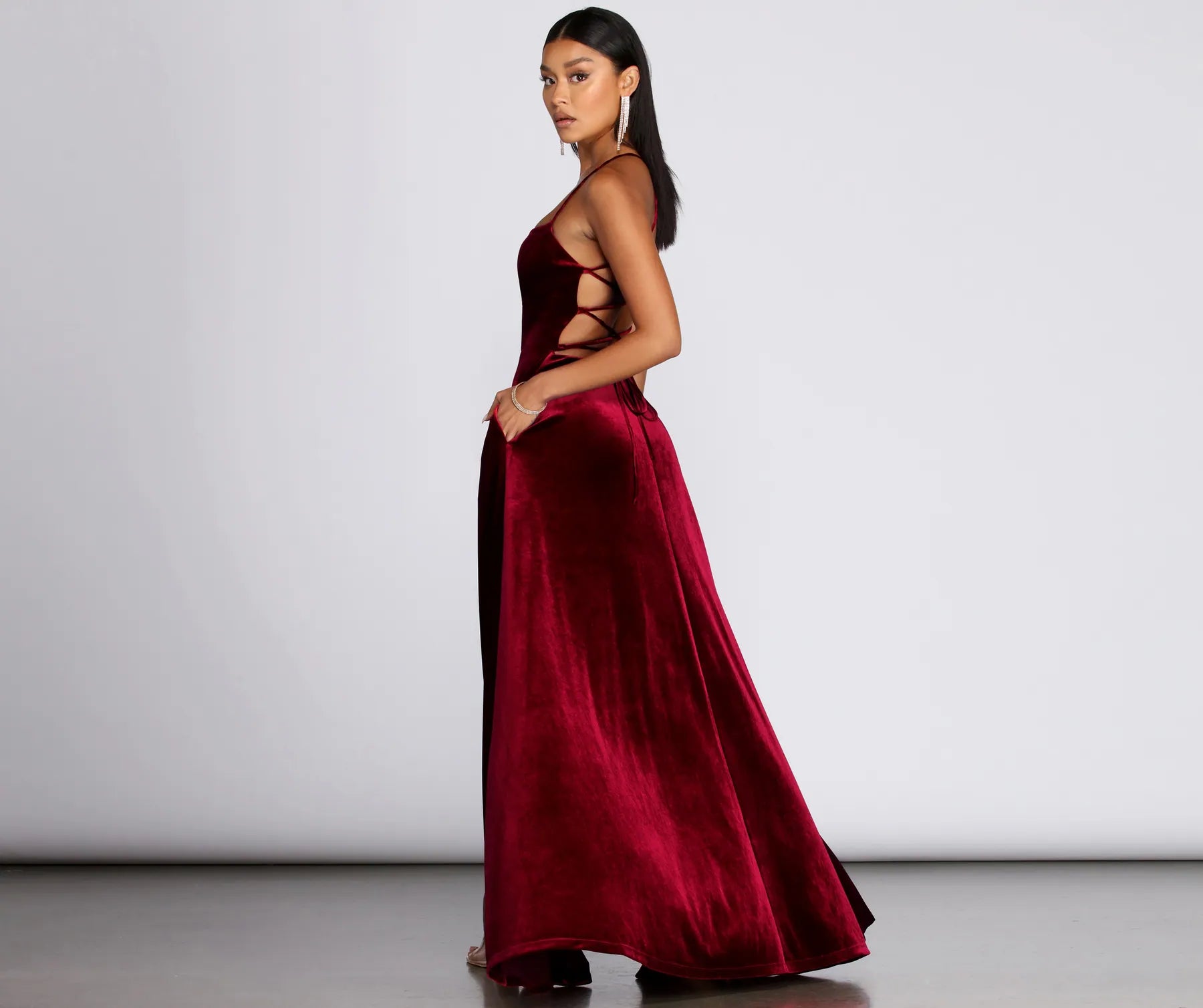 Dakota Velvet Lace Up Evening Gown - Image 3