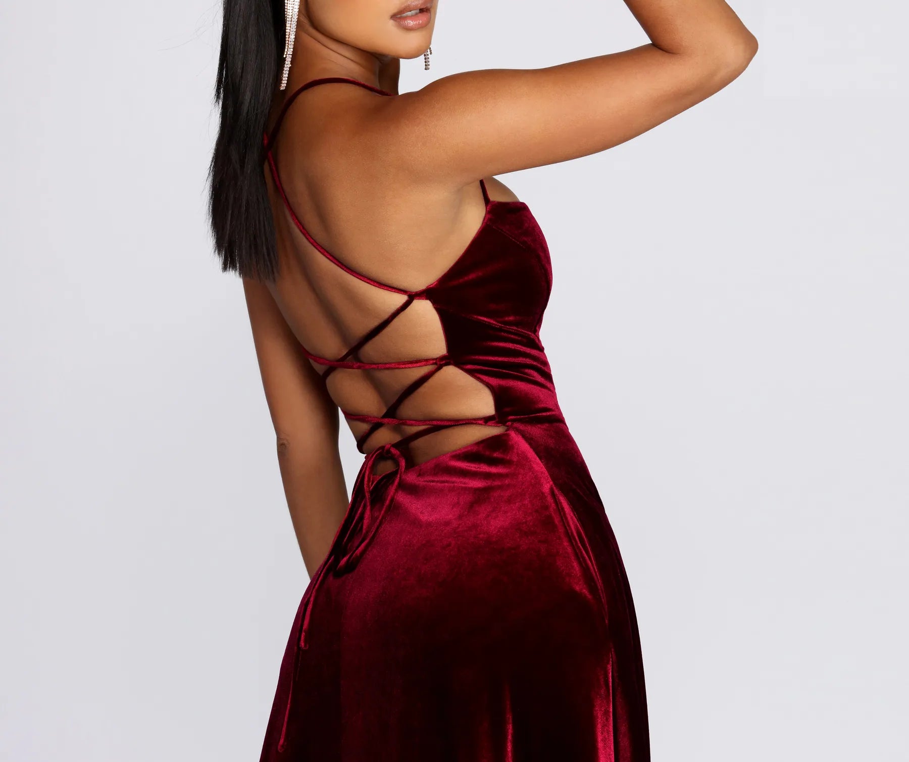 Dakota Velvet Lace Up Evening Gown - Image 4
