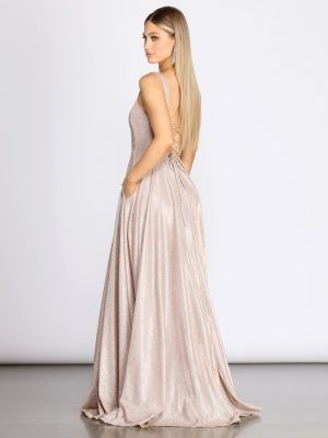 Emery Formal Glitter A-Line Dress