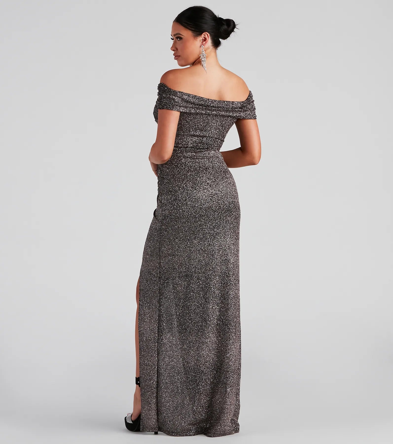 Bebe Formal Glitter Wrap Dress - Image 7